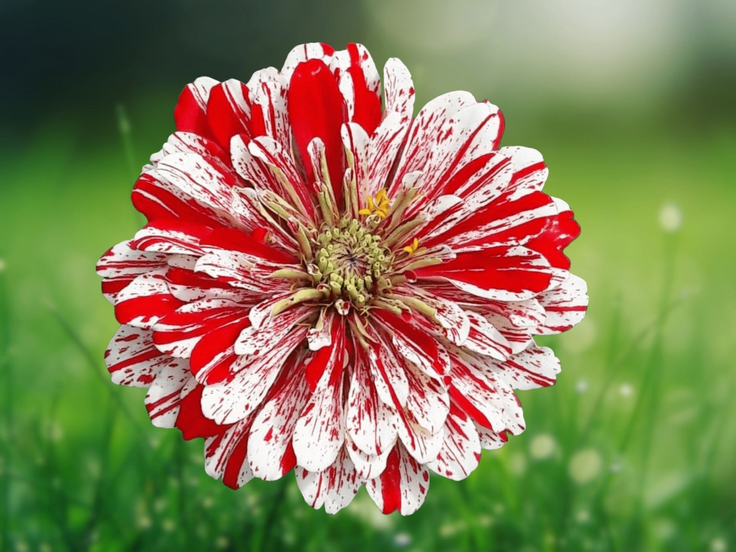 50+ Peppermint Stick Zinnia Seeds | Elegans Flower Variety | USA Seller Free Shipping