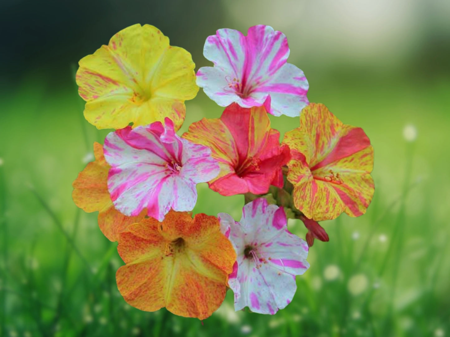 25 Striped Mix Four O'Clock Seeds | 4 O'Clock Flower Seeds Perennial | Mirabilis Jalapa | Fragrant Evening Blooms