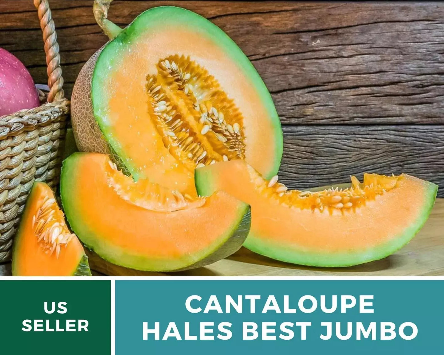 Hales Best Jumbo Cantaloupe Seeds - 25+ Heirloom Non-GMO Seeds - Sweet Melon Variety - Cucumis melo
