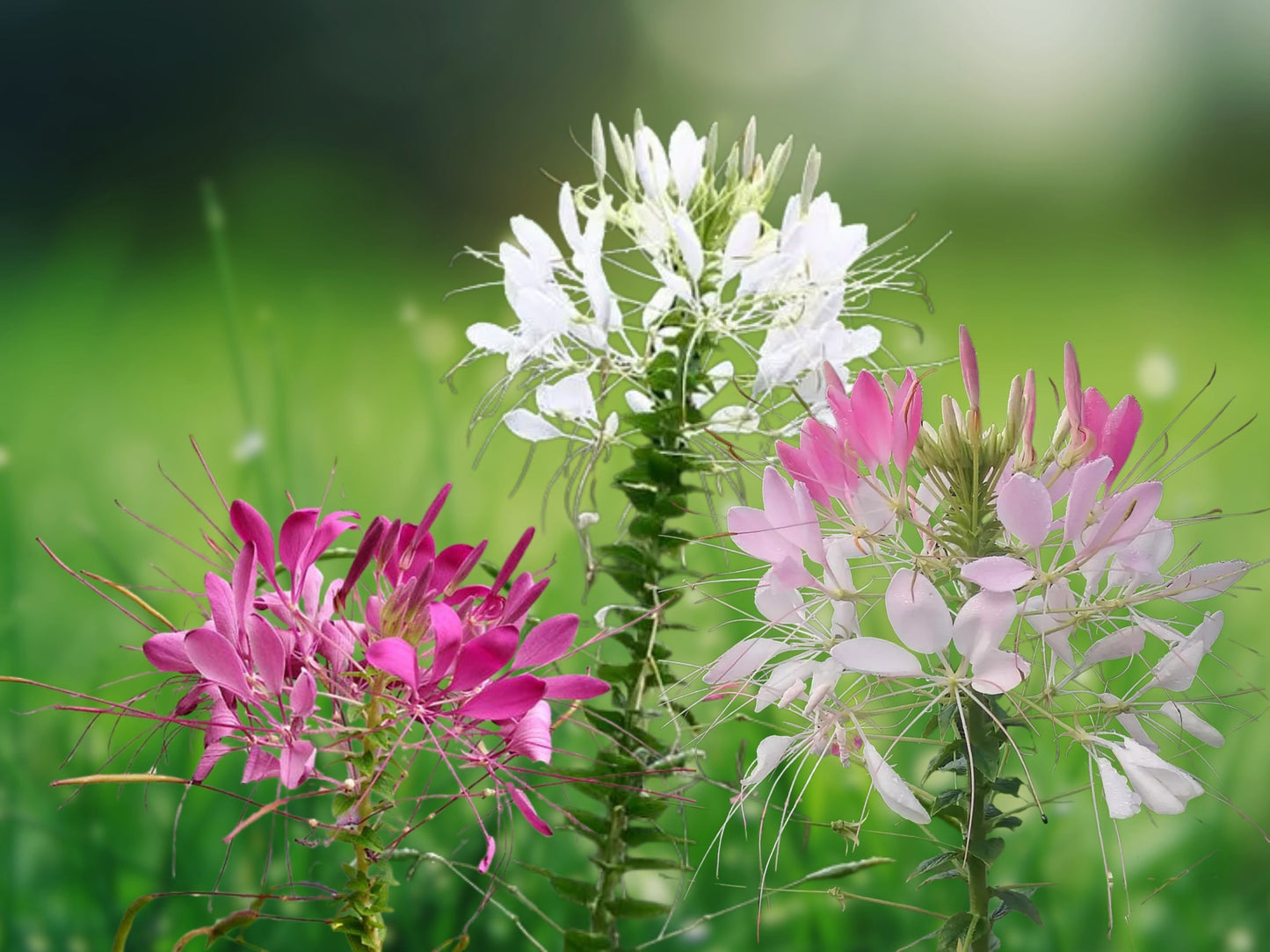 100 Bright Pink White Mix Spider Flower Seeds - Cleome Spinosa Perennial