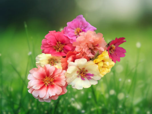 100 Bright Double Mix Moss Rose Seeds - Portulaca Grandiflora Perennial Flower Seed, Vibrant Blooms, Groundcover, Drought Tolerant