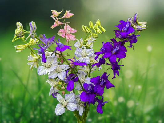 200+ Larkspur Rocket Mix Seeds - Purple White Annual Flower Garden Fast Shipping