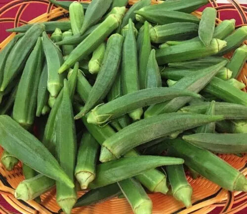 Emerald Okra Seeds - 25+ Heirloom Non-GMO Seeds - Abelmoschus esculentus